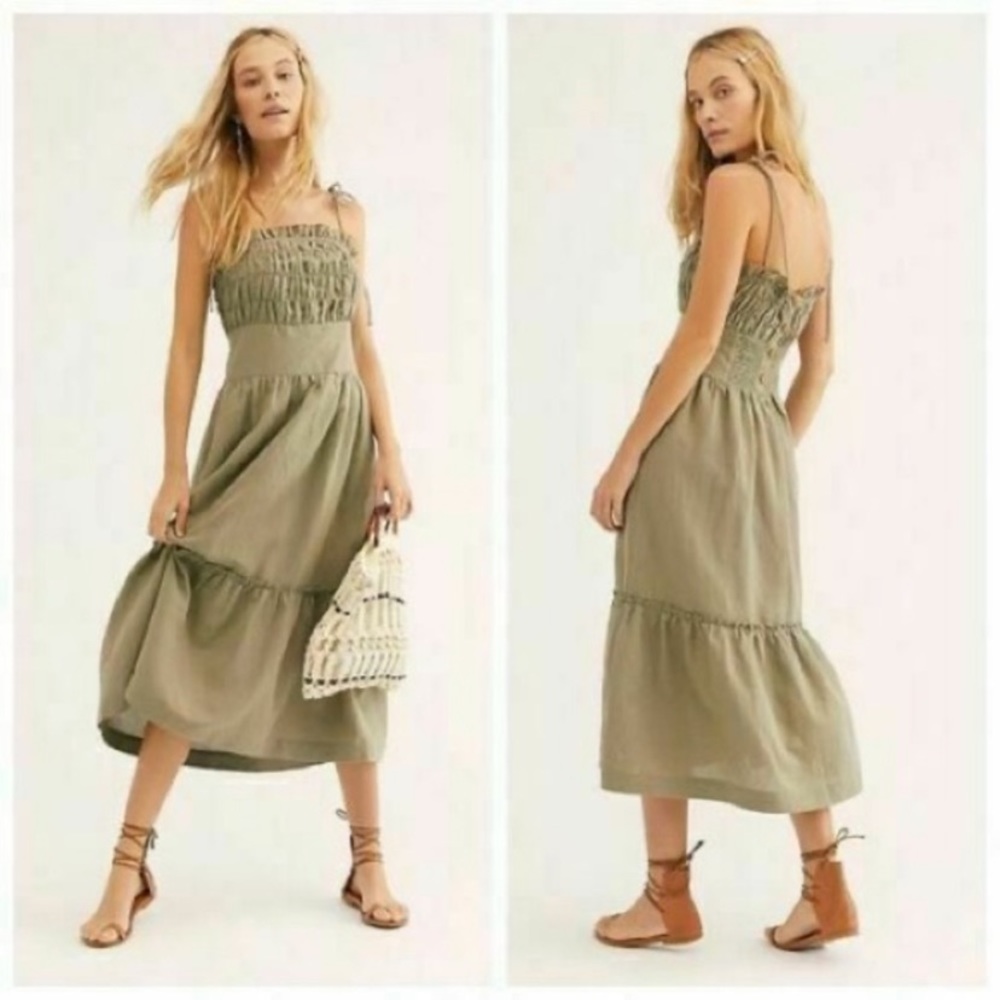Free People Late Checkout Midi Dress Size Small